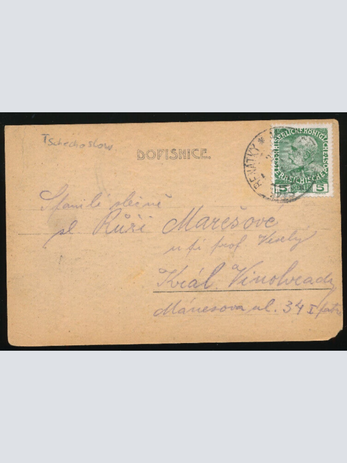 AK aus Nove Benatky im Winter Tschechoslowakei (3556)