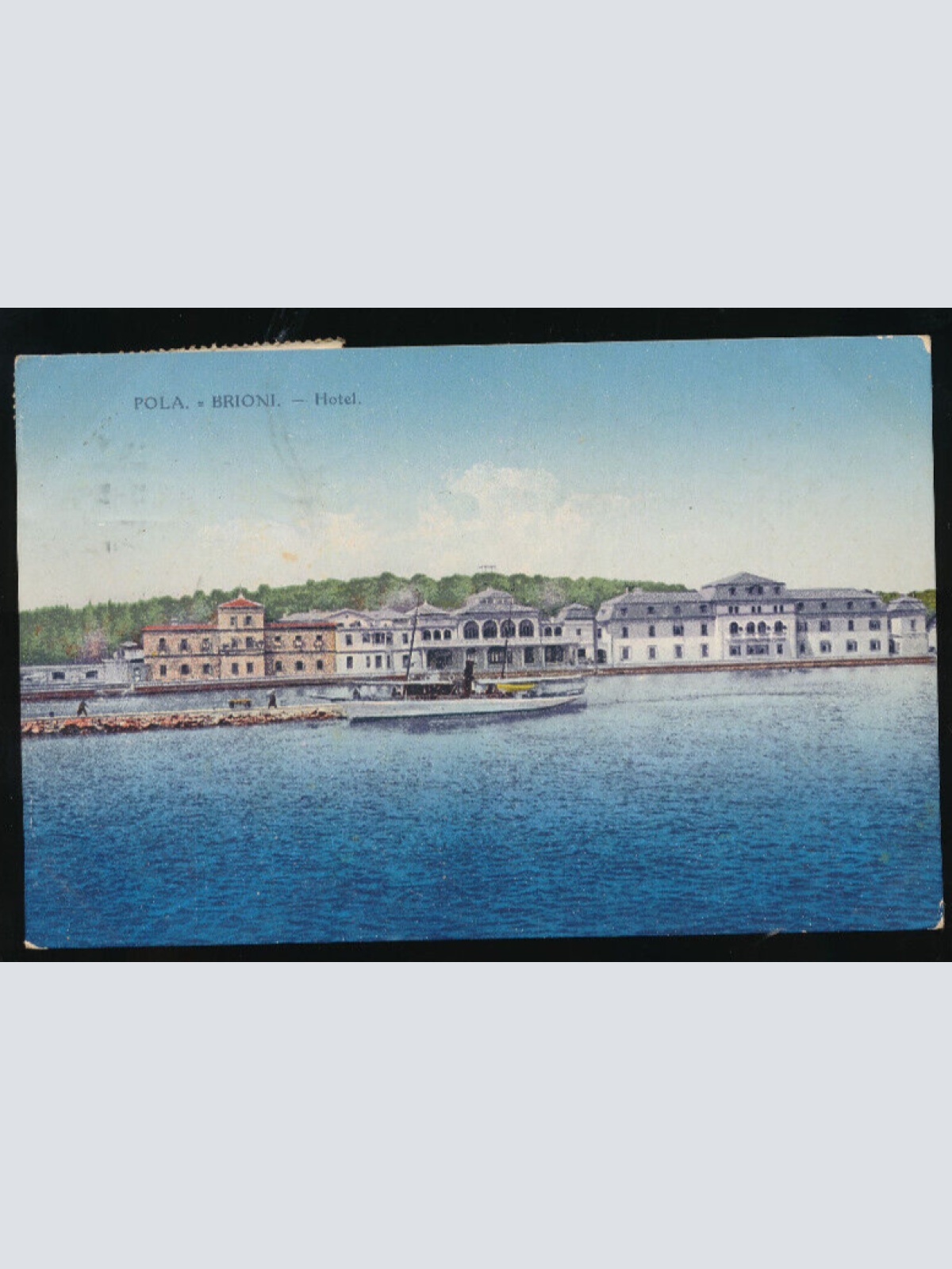 AK aus Pola Brioni Hotel mit Boot Kroatien (3446)