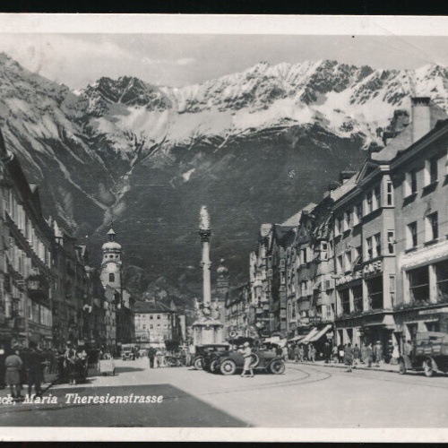 AK aus Innsbruck mit Maria Theresienstrasse Tirol (3879)