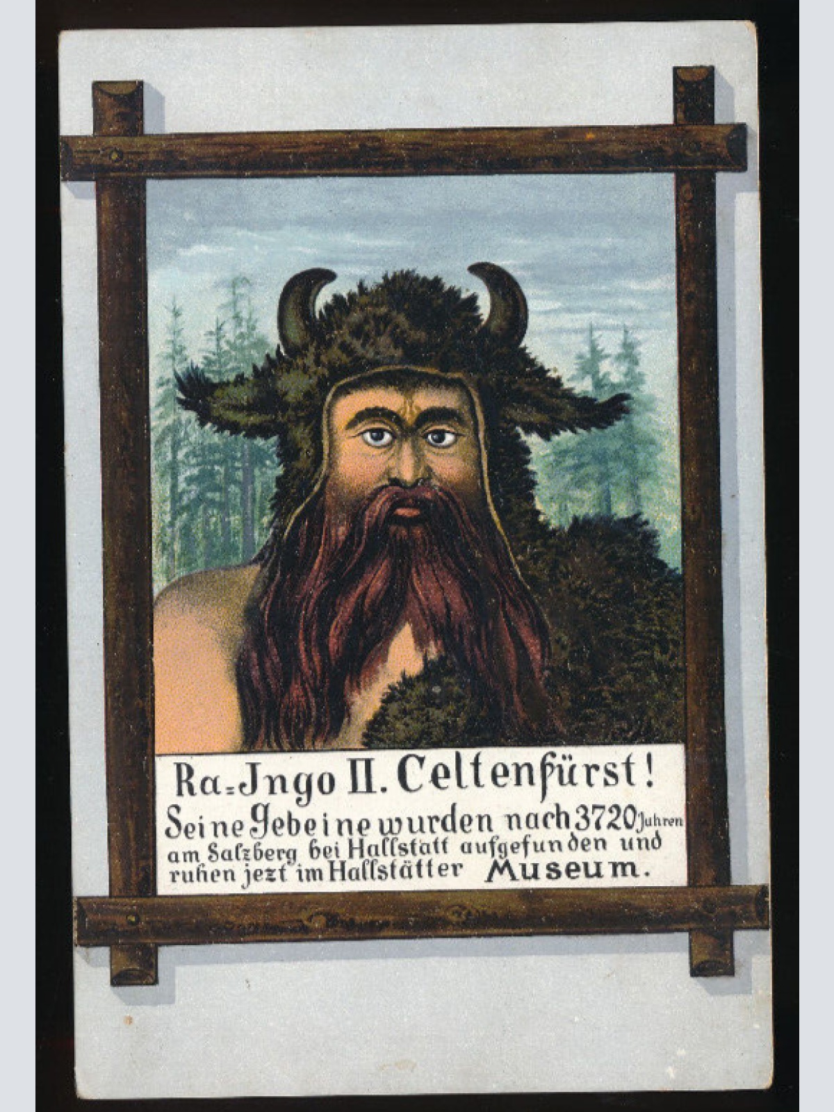 AK aus Bad Goisern Oberösterreich Wandgemälde Keltenfürst Gosaumühle (4265)