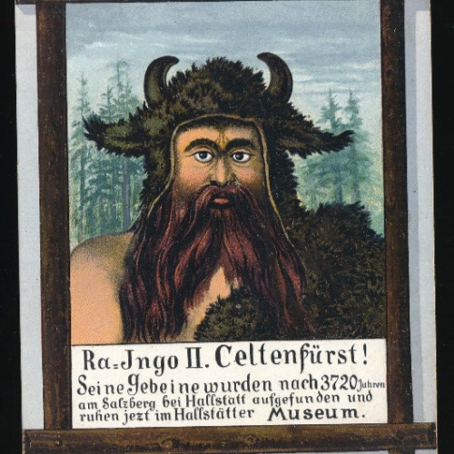 AK aus Bad Goisern Oberösterreich Wandgemälde Keltenfürst Gosaumühle (4265)