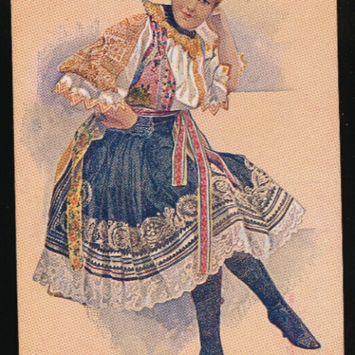 Künstler- Karte von K. Simunka Ungarische Tracht, Devce Pistan (4385)