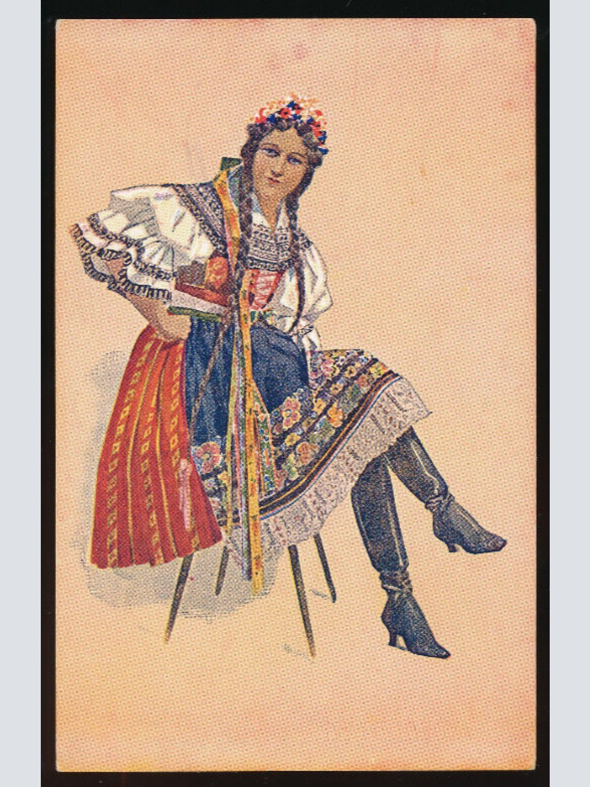 Künstler- Karte von K. Simunka Ungarische Tracht, Devce z Kyjova (4390)