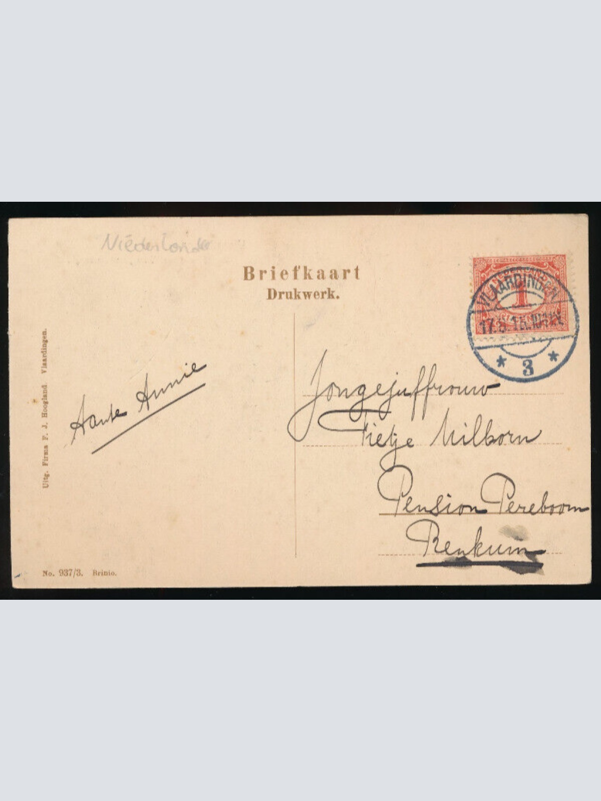 AK aus Vlaardingen Schiedamscheweg met Villa Niederlande (4099)