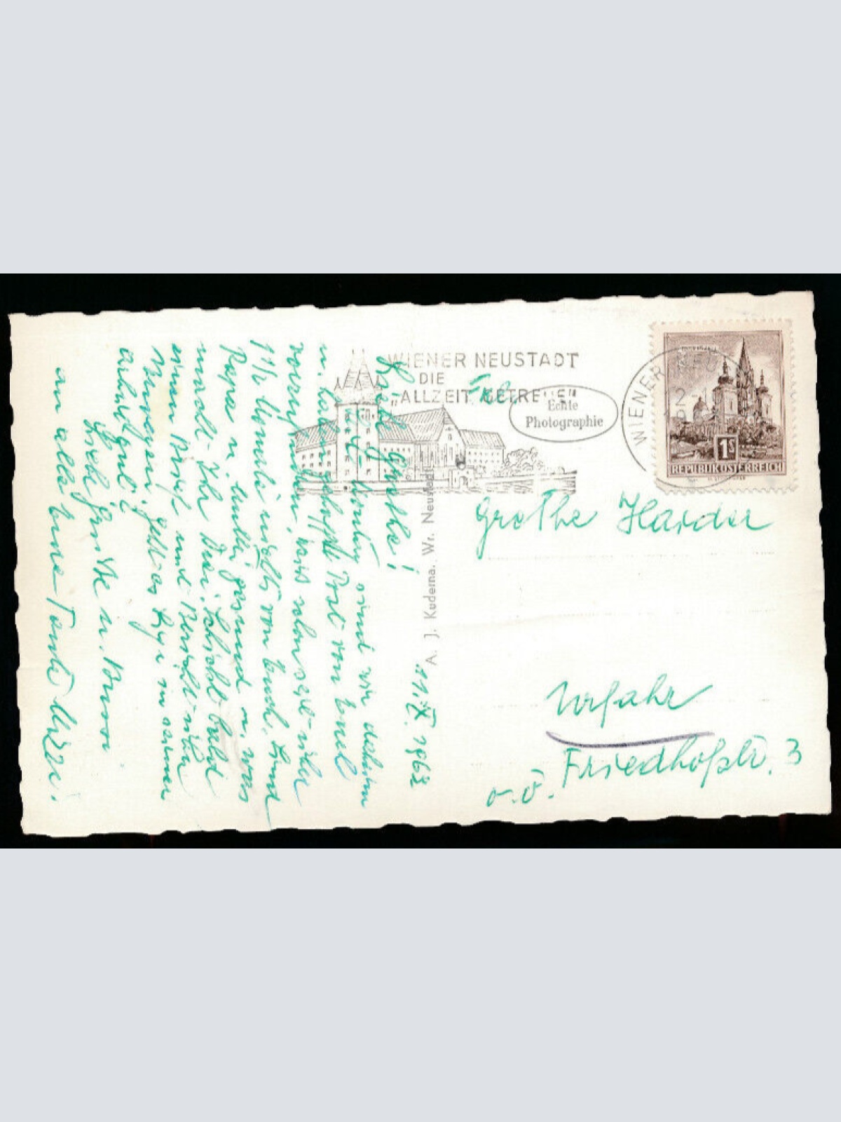 AK aus Wr. Neustadt Hauptplatz mit Mariensäule Niederösterreich (4070)