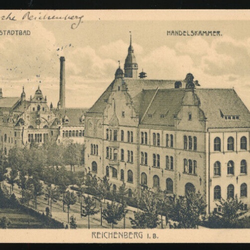 AK aus Reichenau in Böhmen Handelskammer Tschechoslowakei (4078)