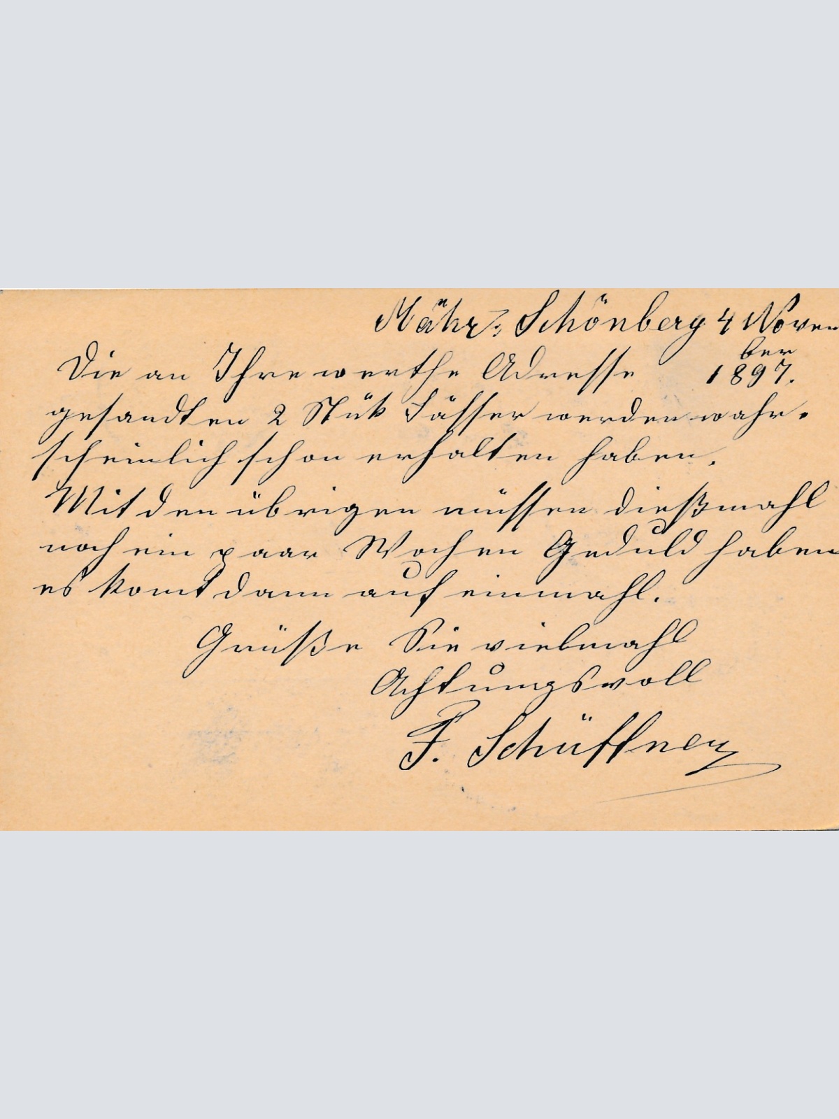 2 Kreuzer Ganzsachen - Karte aus Mähr Schönberg (16355)