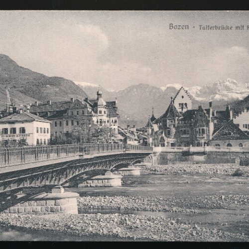 AK aus Bozen Talferbrücke mit Rosengarten Italien (4672)