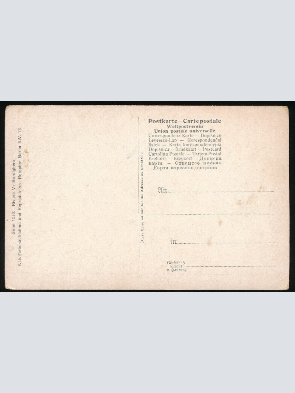 AK aus Riviera Bordighera Italien (4673)