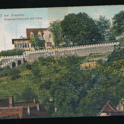 AK aus Loschwitz bei Dresden mit Burgberg Restaurant Sachsen (4652)