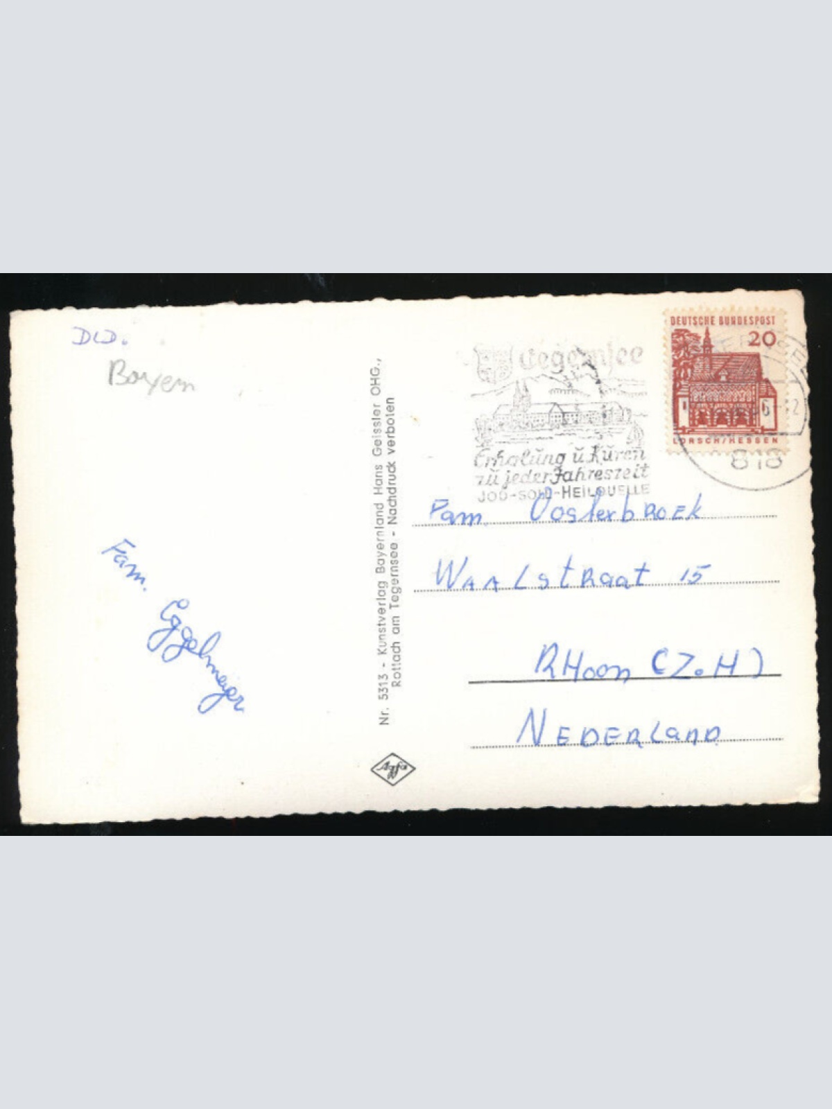 AK aus Tegernsee Seehotel Luipold mit Segerschloß Bayern (4676)