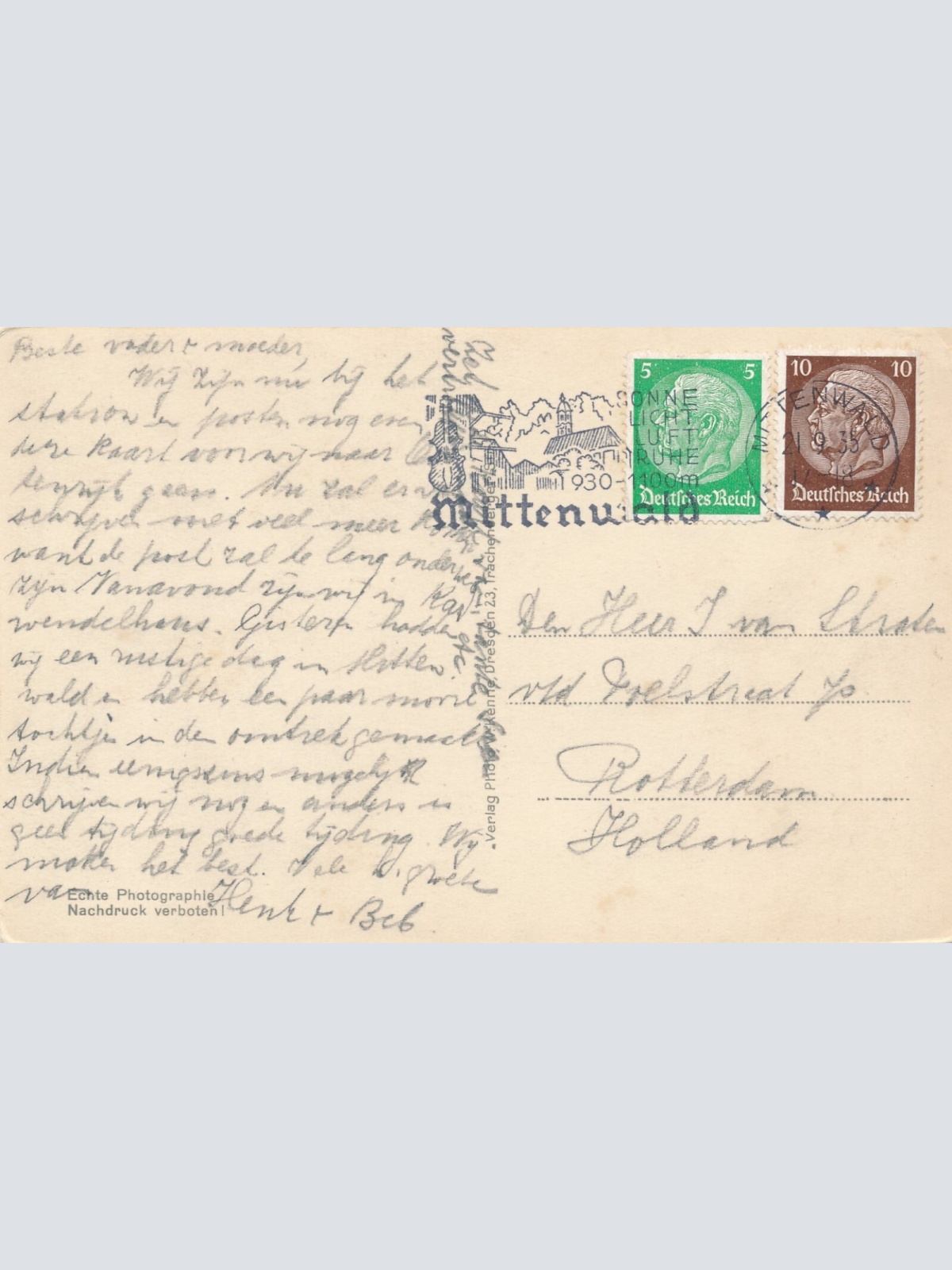 AK, Mittenwald an der Isar, Ferchensee mit Wirtschaft gegen Karwendel (S430)