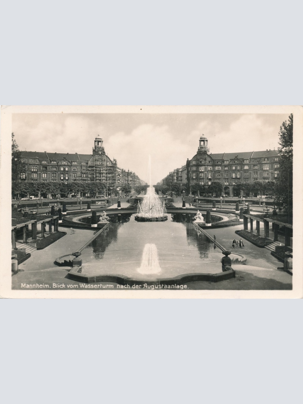 AK, Mannheim, Blick vom Wasserturm nach der Augustaanlage (S431)