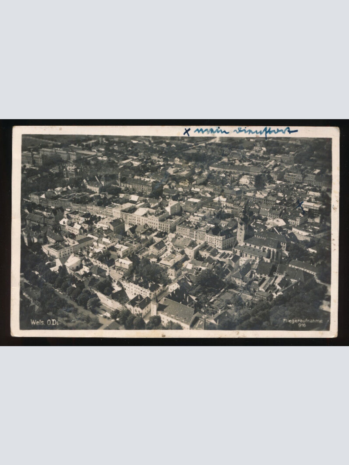 AK aus Wels Fliegeraufnahme 916 Oberösterreich (4125)