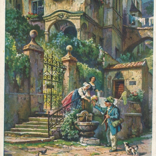 AK, J. Frank, Die gute alte Zeit, Die galante Alte (S469)