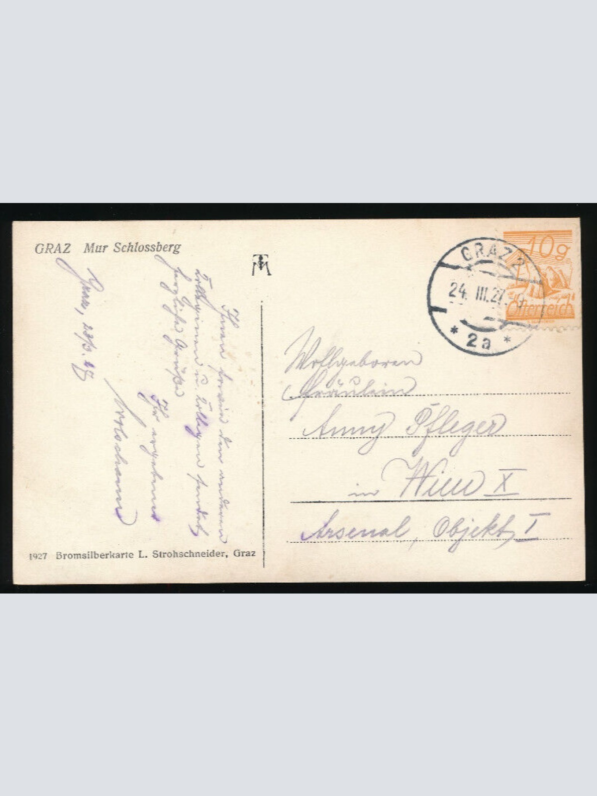 AK aus Graz Mur Schlossberg Steiermark (4397)