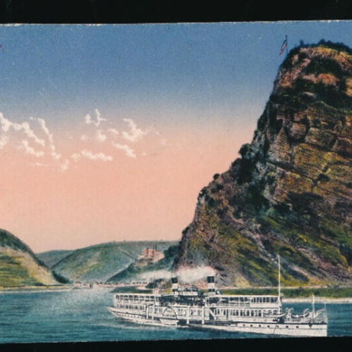 AK aus Loreley mit Dampfer Rheinland - Pfalz (4539)