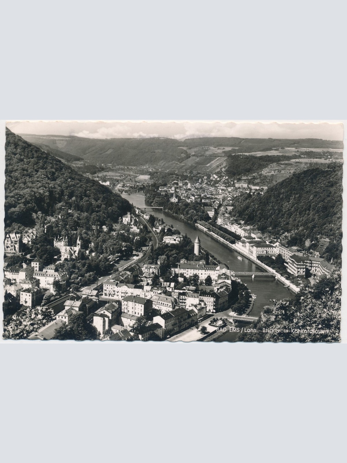 AK, Bad Ems, Lahn, Blick vom Konkordiaturm, Rheinland-Pfalz (S536)