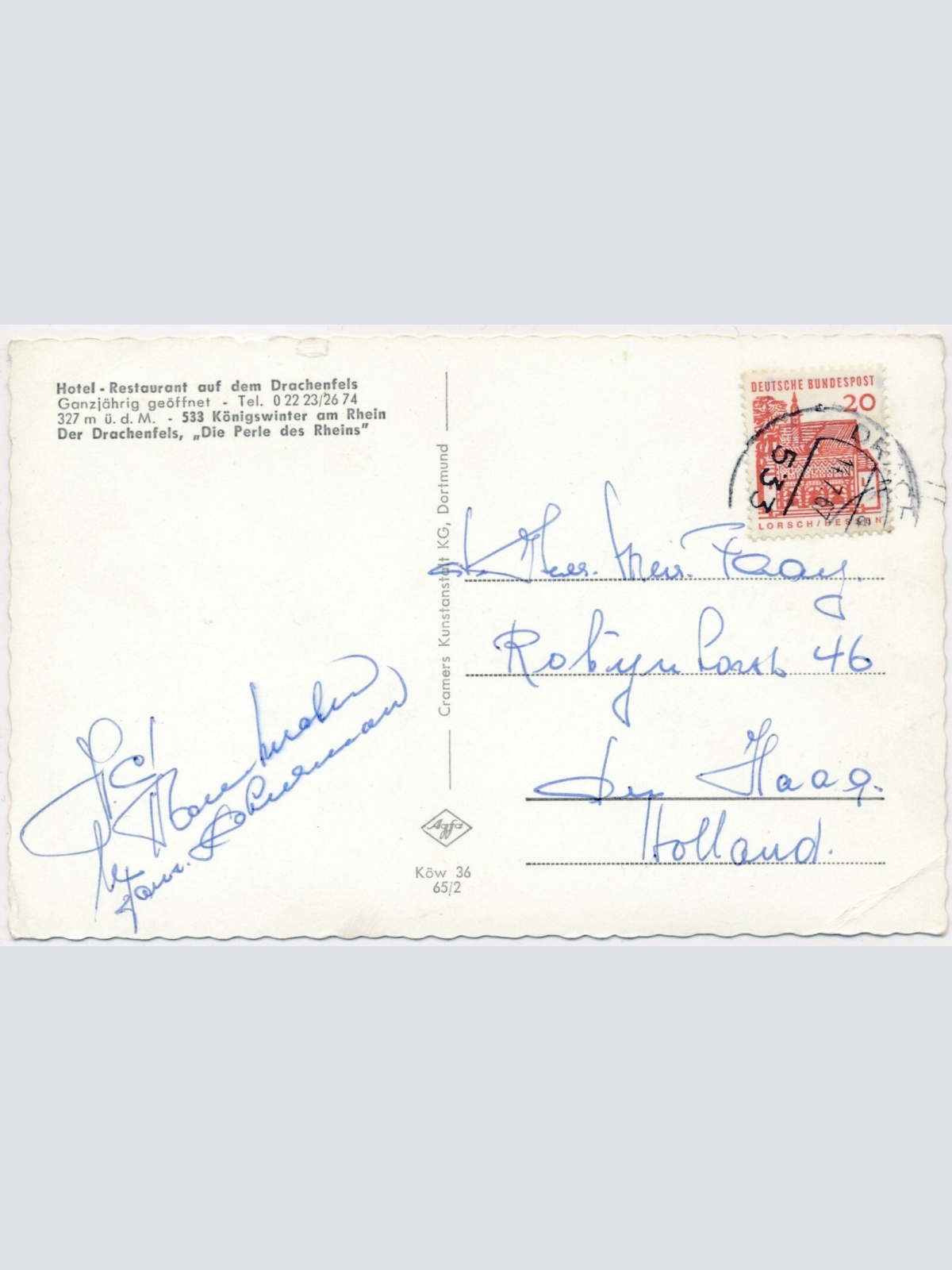 AK, Grüße vom Drachenfels, Königswinter am Rhein, Nordrhein-Westfalen (S549)