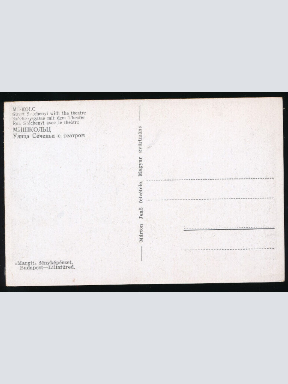 AK aus Miskolc Szechenyi-utca a szinhazzal Ungarn (4239)