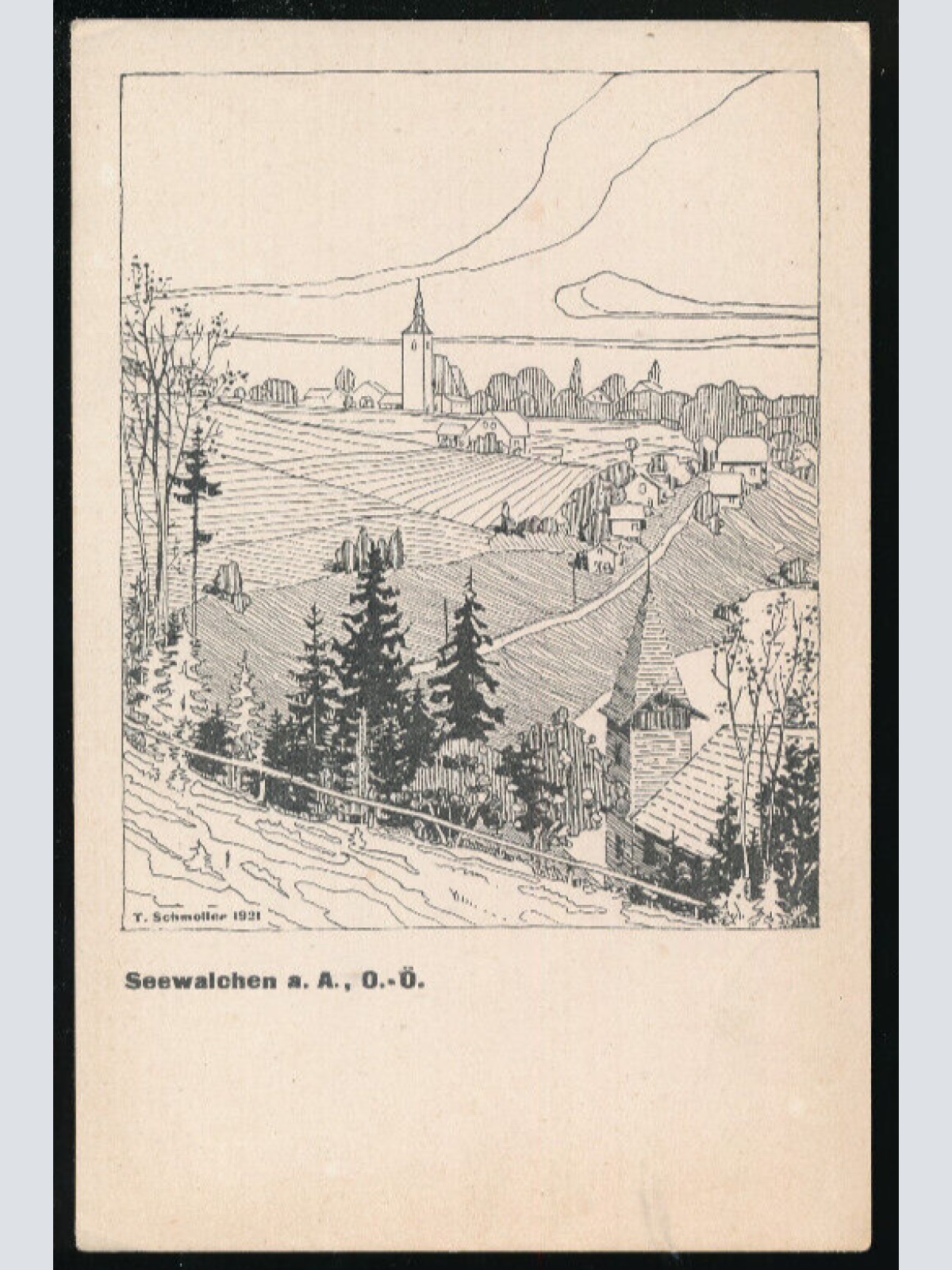 Künstler AK von Schmoller Seewalchen am Attersee Oberösterreich (4955)