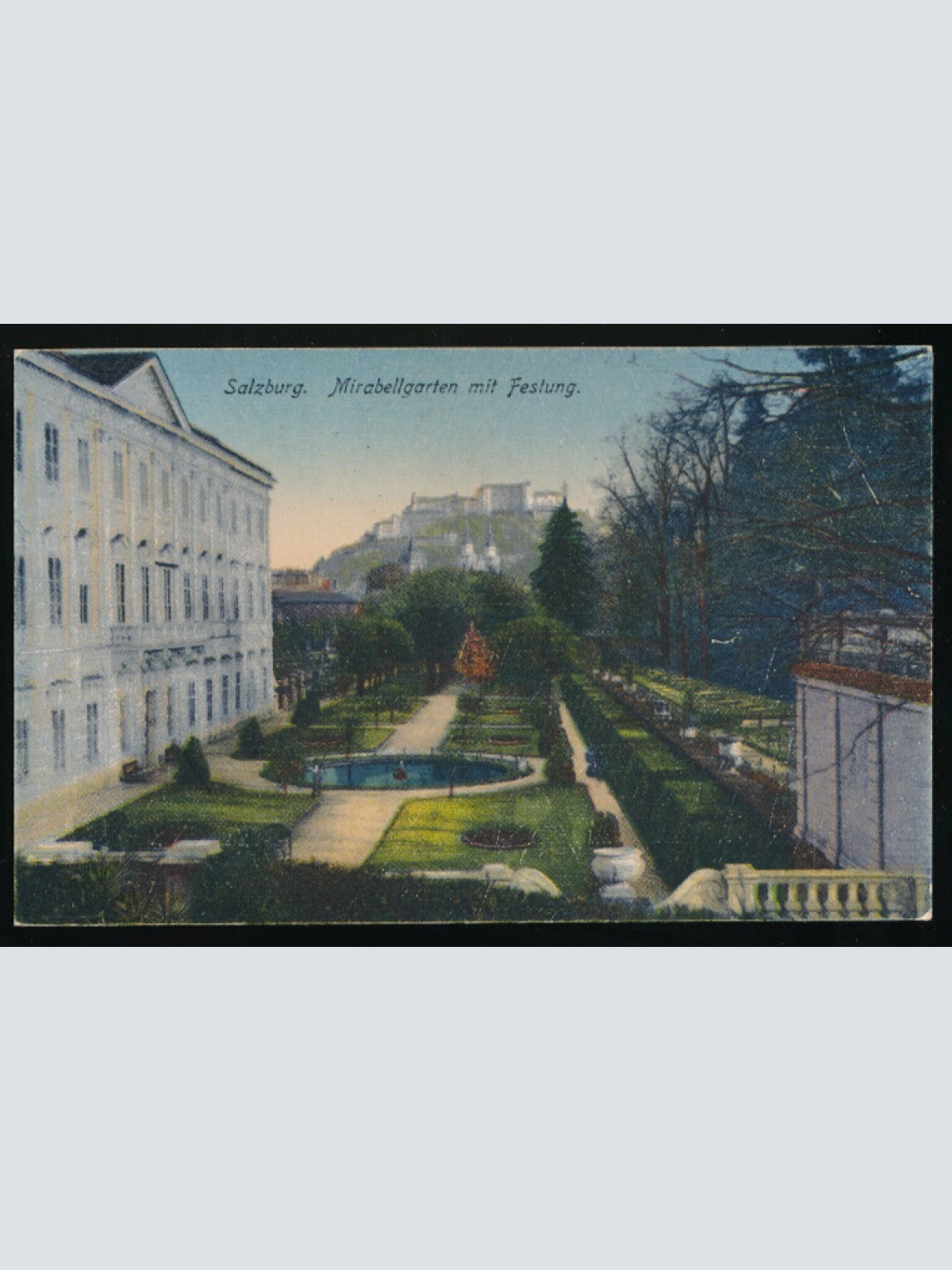 AK aus Salzburg mit Mirabellgarten und Festung (4906)