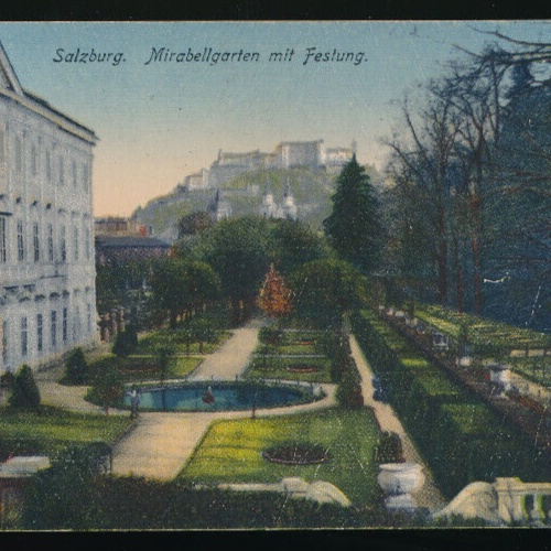 AK aus Salzburg mit Mirabellgarten und Festung (4906)