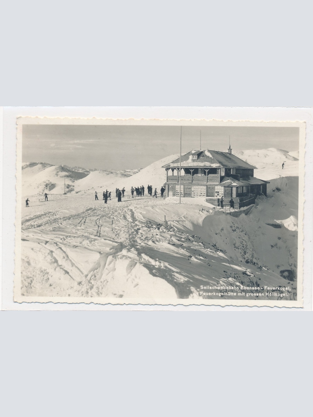 AK, Seilschwebebahn Ebensee, Feuerkogelhütte mit großen Höllkogel (S620)