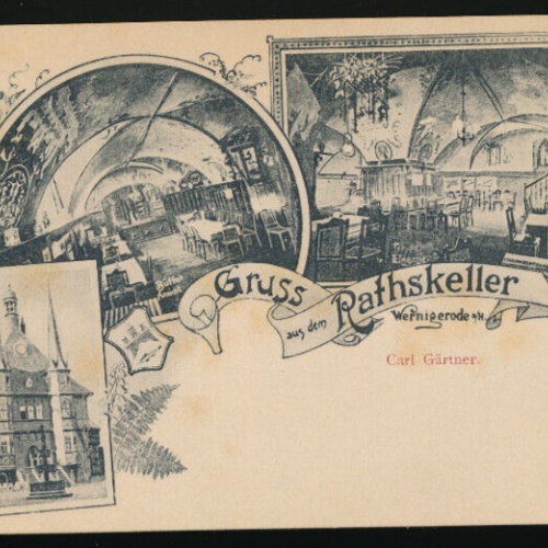 AK gruss aus dem Rathskeller in Wernigerode Sachsen Anhalt (4521)