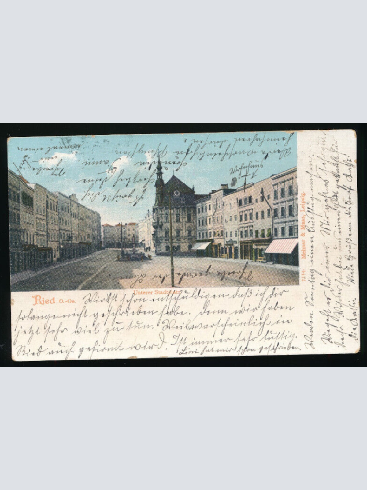 AK aus Ried Unterer Stadtplatz Oberösterreich (4800)
