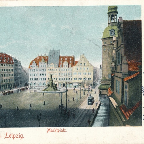 AK, Gruß aus Leipzig, Marktplatz, Sachsen (S494)