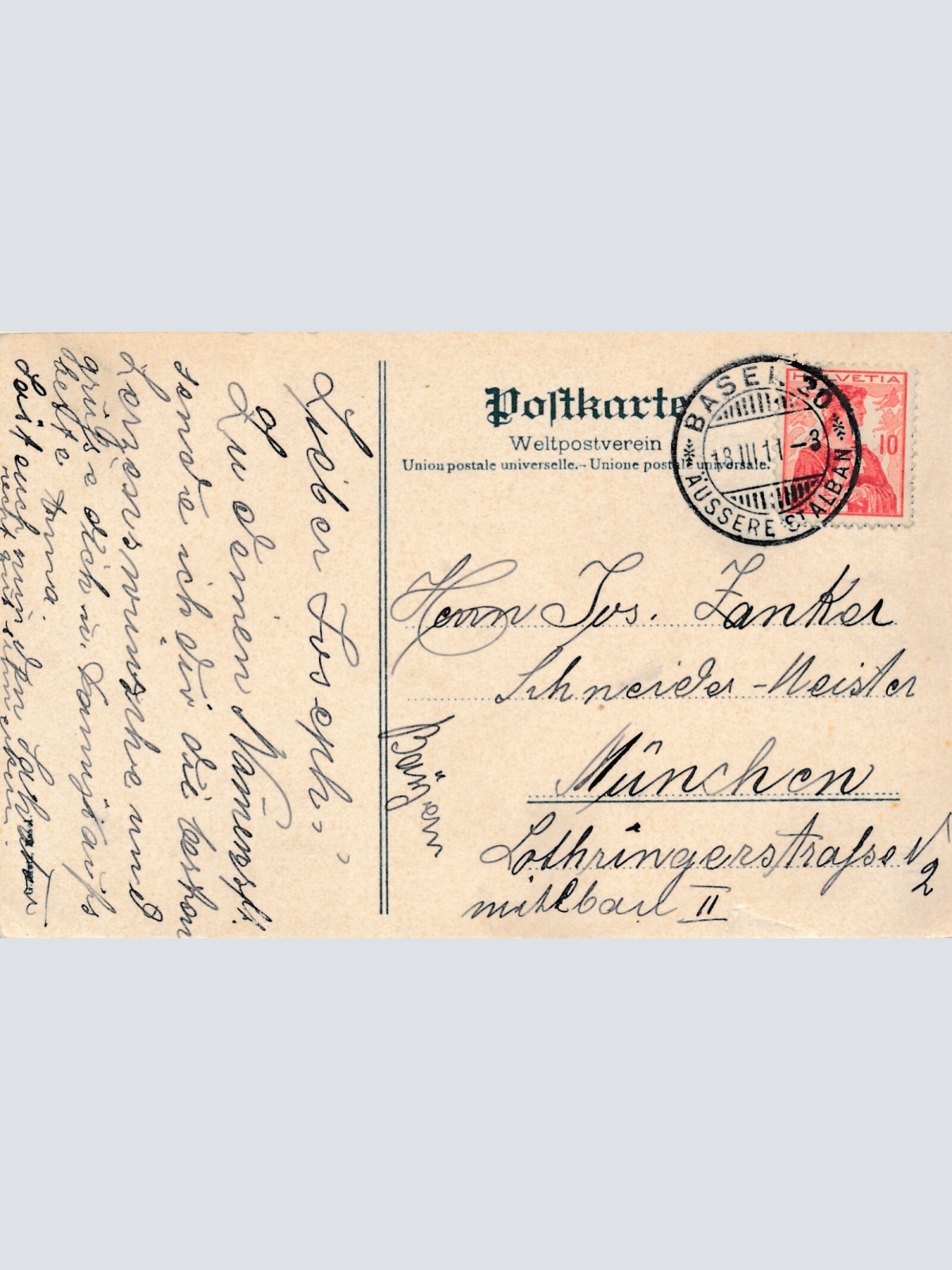 AK, Basel, Rheinansicht mit Münster, Schweiz, St. Jakob Denkmal (S497)