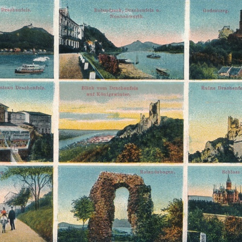 AK, Königswinter mit Drachenfels, Nordrhein-Westfalen, Deutschland (S516)