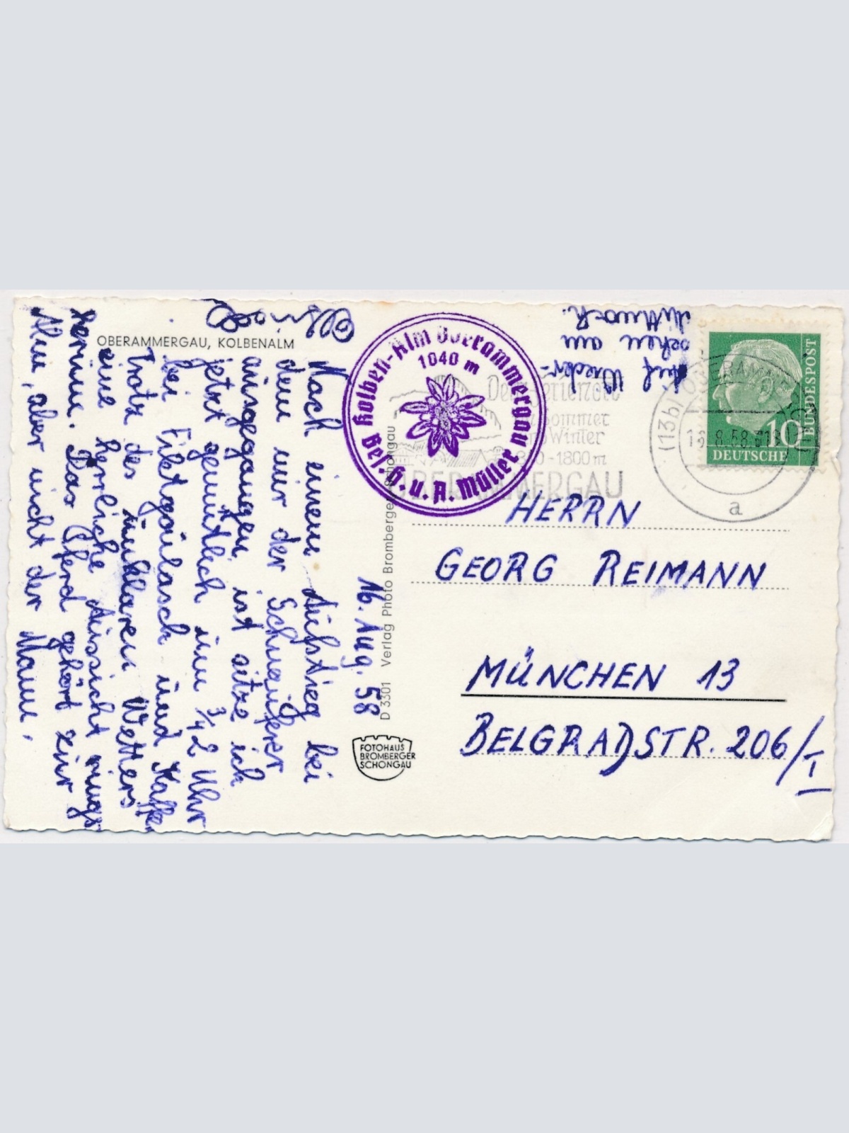 AK, Oberammergau, Kolbenalm, Bayern (S868)