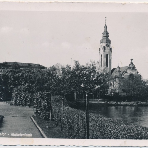 AK, Dux - Evang. Kirche - Sudetenland, Tschechien (S874)