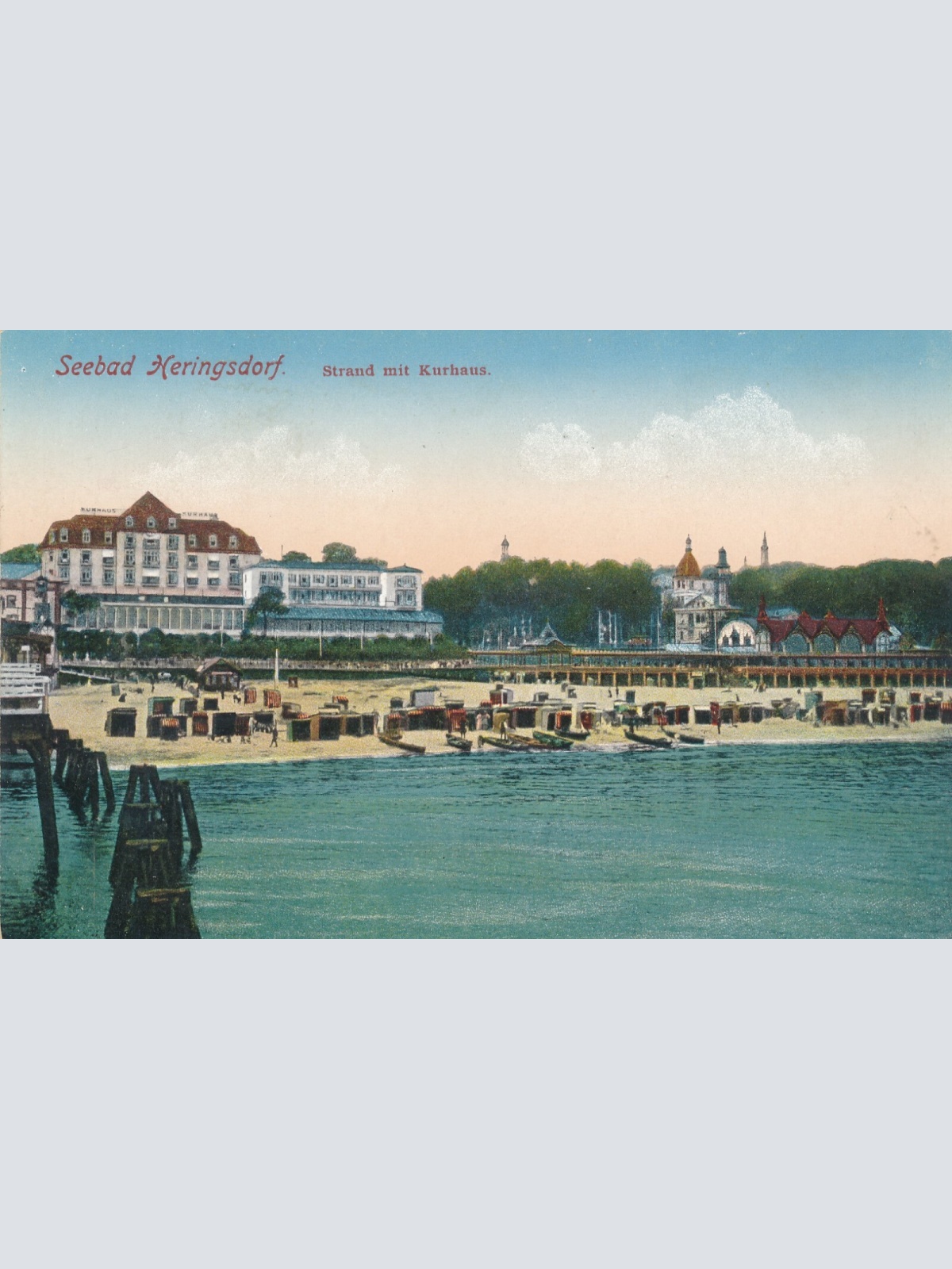 AK, Seebad Heringsdorf, Strand mit Kurhaus, Mecklenburg-Vorpommern (S879)