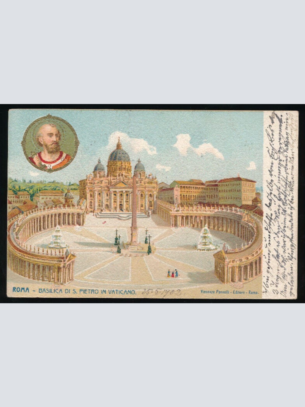 Litho - Karte aus Roma - Rom Basilica di S. Pietro in Vaticano Italien (4934)