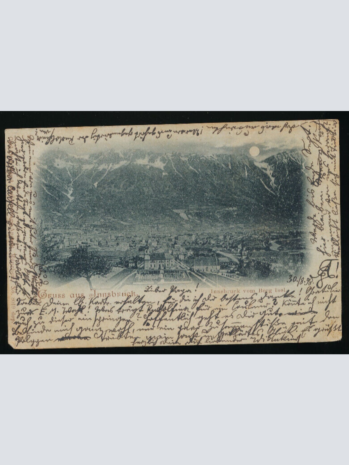 Mondschein - Karte gruss aus Innsbruck Tirol (4940)