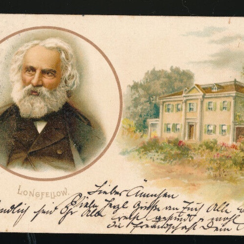 Litho - Karte Henry Wadsworth Longfellow Amerikanischer Schriftsteller (4880)