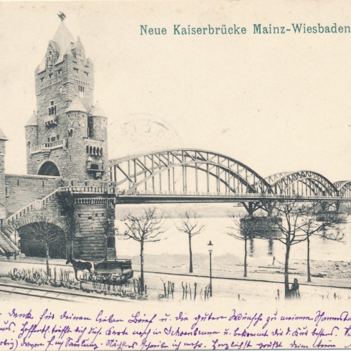 AK, Neue Kaiserbrücke Mainz-Wiesbaden, Rheinland-Pfalz (S1012)