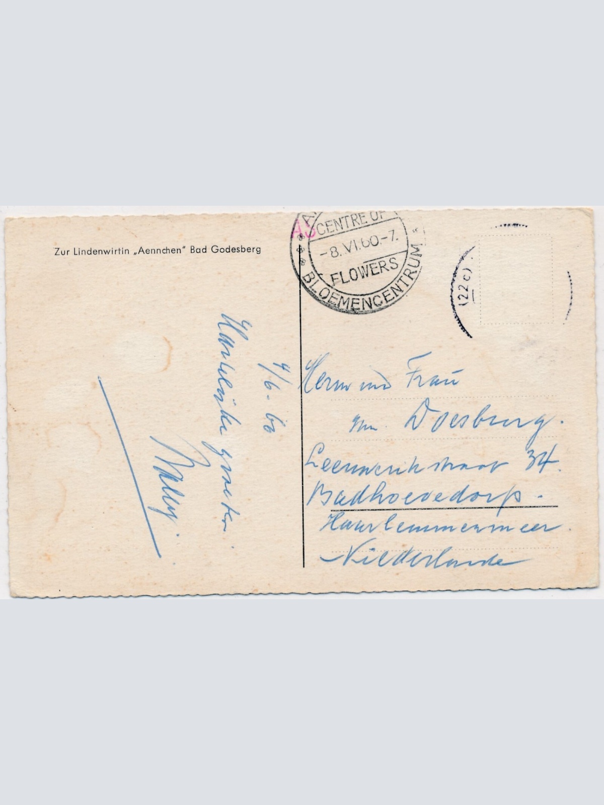 AK, Zur Lindenwirtin Aennchen, Bad Godesberg, Nordrhein-Westfalen (S1001)