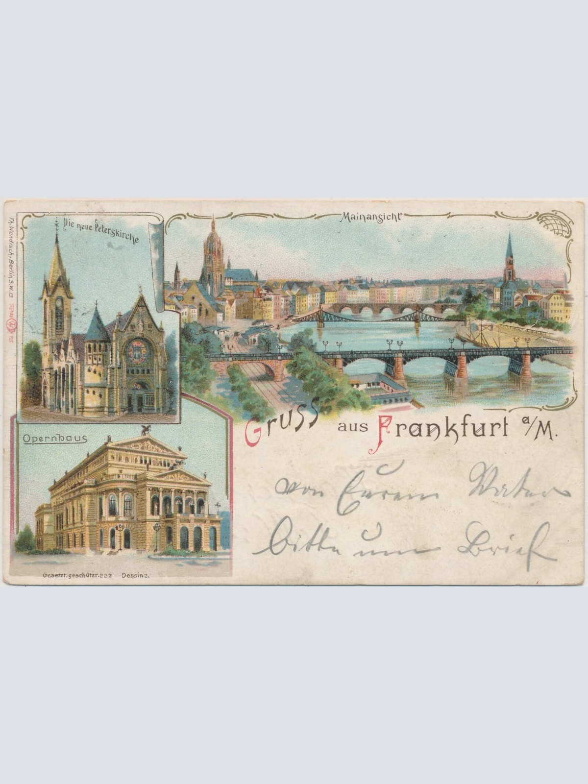 AK, Gruß aus Frankfurt am Main, Hessen (S716)