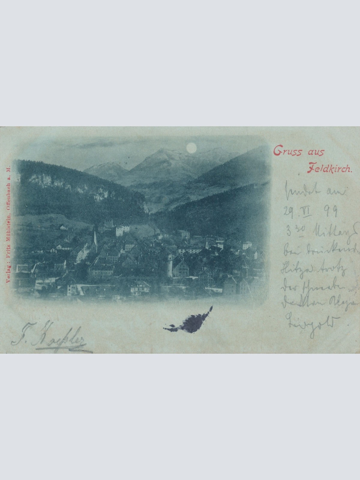 AK, Gruß aus Feldkirch, Mondschein-Karte, Vorarlberg (S682)