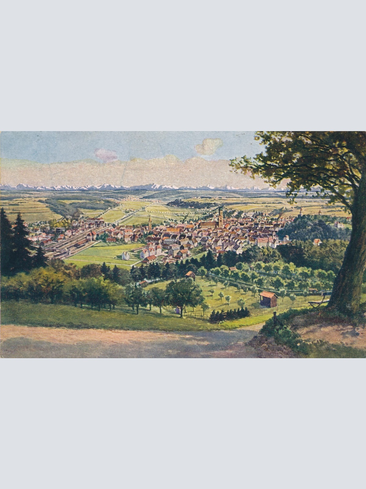 AK, Biberach an der Riß, vom Panoramaweg gesehen, Baden-Württemberg (S686)
