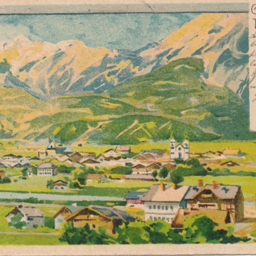 AK, Gruß aus Telfs, Arlbergbahn, Tirol (S687)