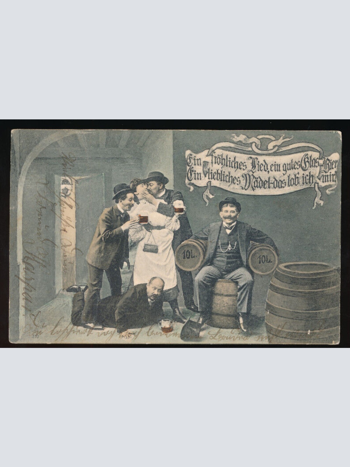 AK Motiv Bier mit spruch 4 Männer drinken bier undKüssen Mädl (4948)