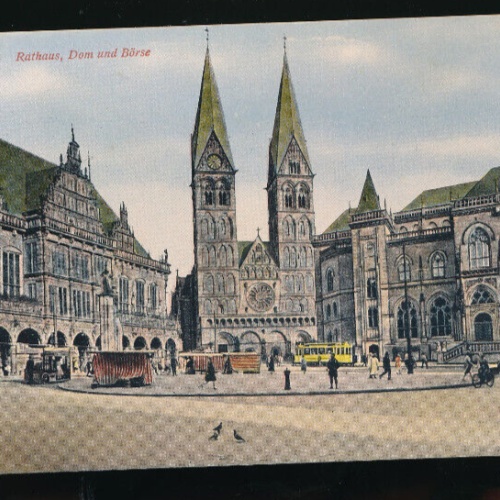 AK aus Bremen Rathaus Dom und Börse Bremen  (5186)