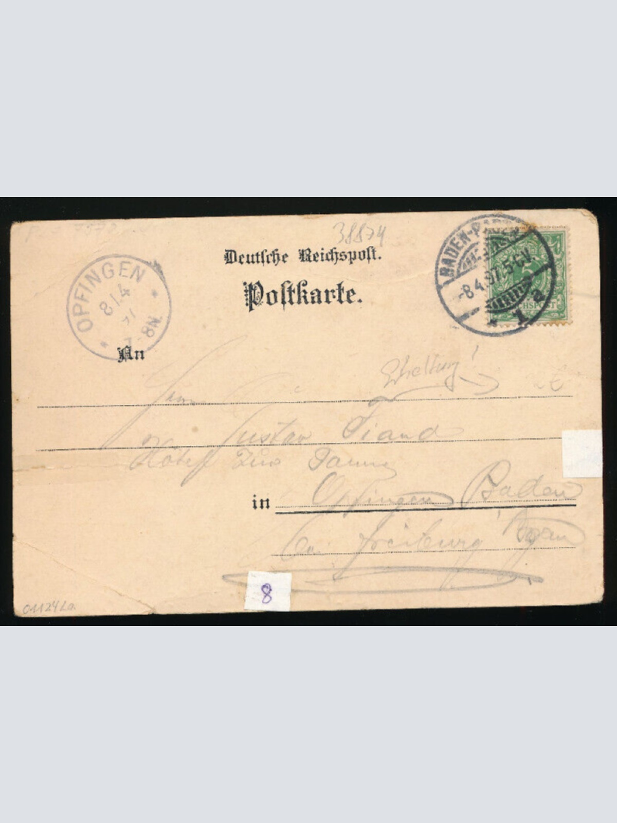 Litho-Karte aus Baden Baden gruss aus Restaurant zum Goldenen Kreuz (4607)