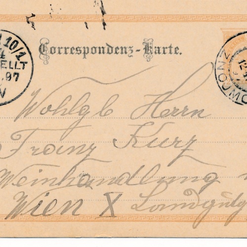 2 Kreuzer Ganzsachen - Karte aus Znaim (16351)