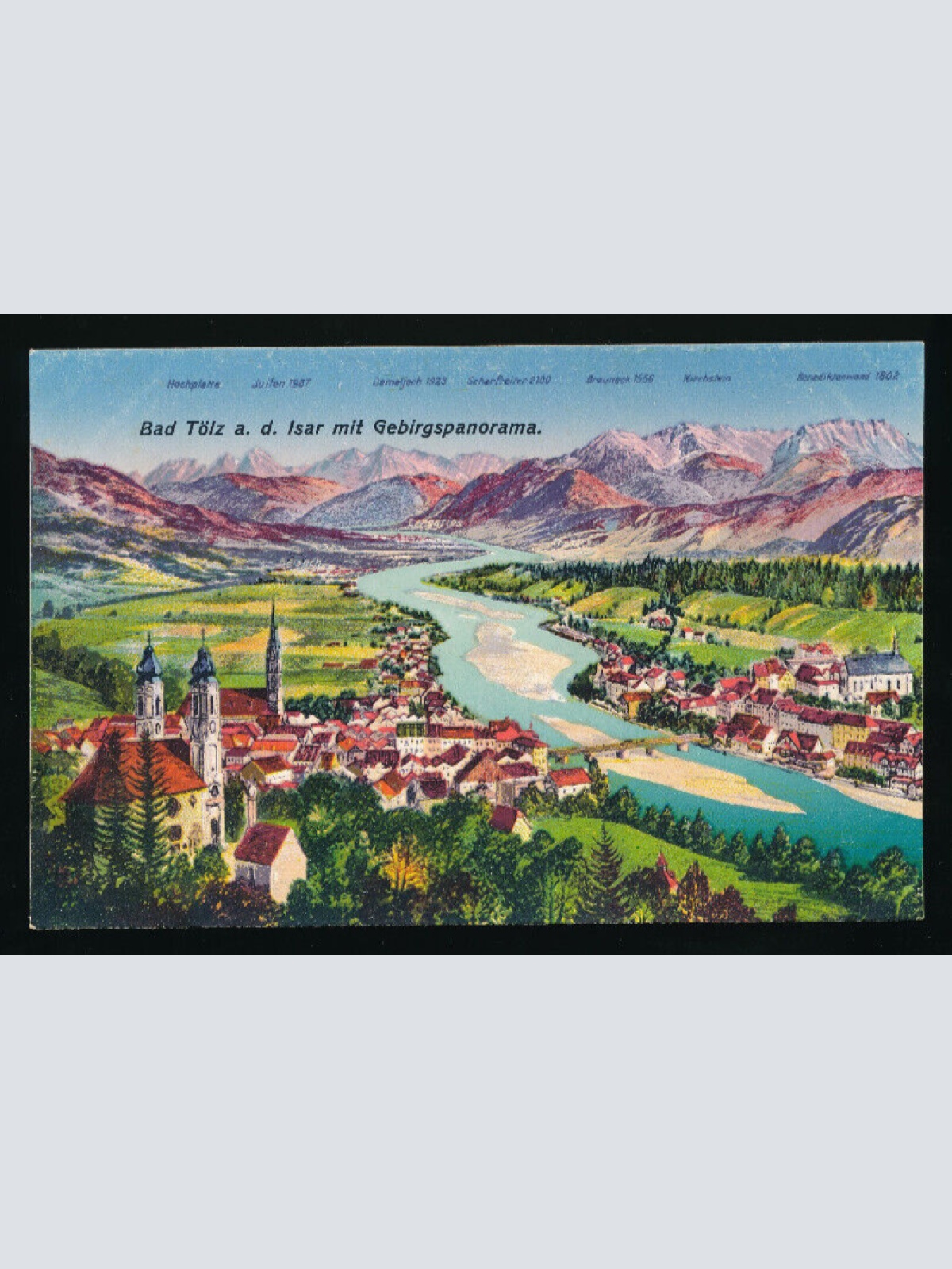 AK aus Bad Tölz a.d. Isar mit Gebirgspanorama Bayern (5439)